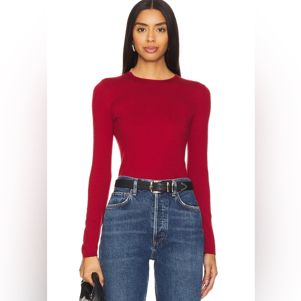 Lovers + Friends Red Cashmere Blend Fitted Long Sleeve Sweater S
